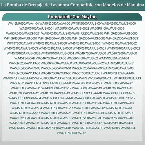 Vista 3 de WA50K8600AV/A2 WA50M7450AW/A4 WA400PJHDWR/AA motor de bomba de drenaje