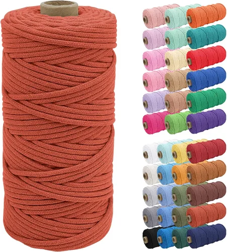 Vista 66 de JeogYong Cuerda de macramé de 0.157 in x 109 yardas, cuerda trenzada de algodón natural, cuerda de macramé para bolsas de ganchillo, colgar