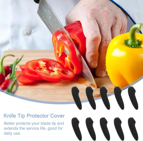 Vista 4 de uxcell Funda protectora de punta de cuchillo de plástico, 20 unidades, fundas protectoras para cuchillos, fundas de punta de cuchillo para cocina