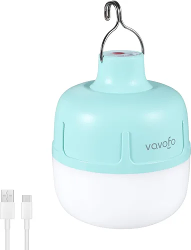 Vista 13 de VAVOFO Linterna LED de campamento de 20 W, recargable, luz de campamento de 1200 lúmenes, luz portátil de tienda de campaña de 3000 mAh, linterna