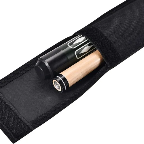 Vista 4 de Estuche de transporte para taco de billar negro, 32 pulgadas de largo, bolsa de almacenamiento para taco de billar