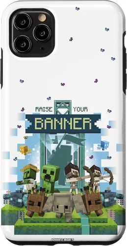 Vista 13 de Minecraft Legends Raise Your Banner Mobs Group Shot - Carcasa para iPhone 17