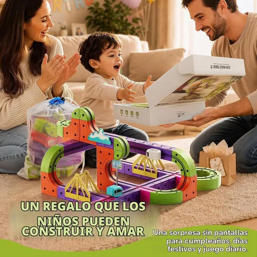 Vista 6 de Juego de tren eléctrico de 178 piezas para niños 3, riel mágico riel