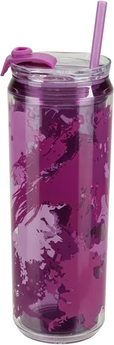 Vista 2 de COOL GEAR Paquete de 3 vasos modernos de 22 onzas con popote reutilizable, apto para lavavajillas, apto para vasos, a prueba de derrames, vaso