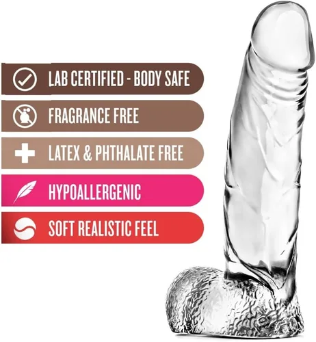 Vista 2 de Blush - Consolador realista de 5.5 pulgadas Naturally Yours Ding Dong, suave y delgado, para principiantes, anal y vaginal, juguete sexual