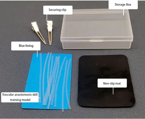 Vista 4 de Kit completo de práctica de sutura, microscopia de anastomosis vascular modelo de práctica de sutura de entrenamiento, no rompe fácilmente