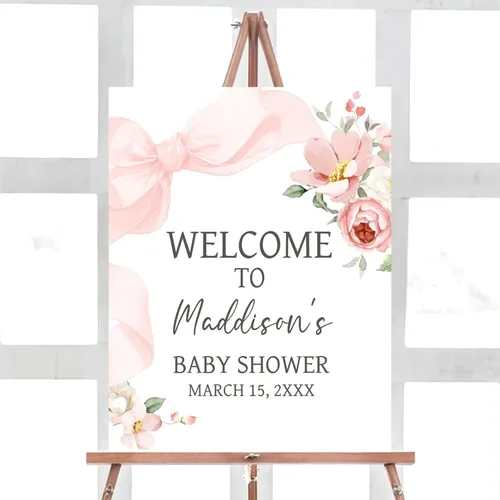 Vista 12 de Letrero de bienvenida para baby shower, personalizable, tema Berry Sweet, varios tamaños