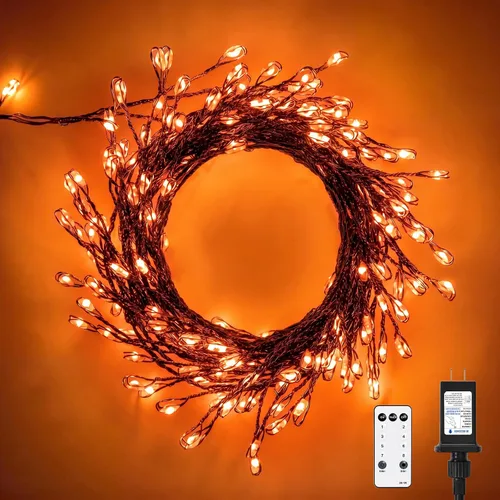 Vista 11 de Guirnalda de luces enchufables, 10 pies, 200 luces LED, alambre de cobre, impermeable, luces de petardo estrellado para techo, dormitorio, corona