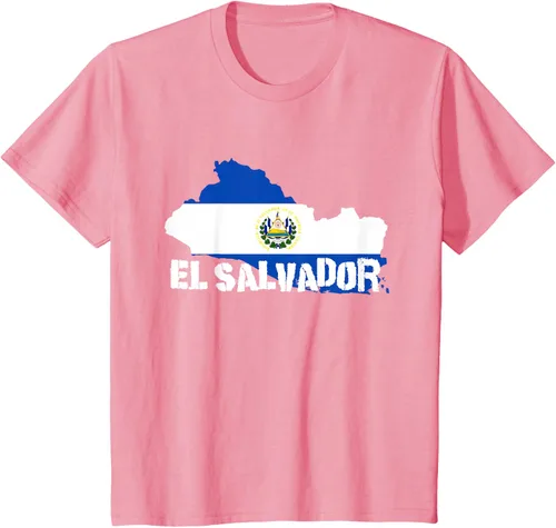Vista 48 de Camiseta con la bandera de El Salvador, mapa de El Salvador, camiseta de Salvador para mujer, Negro