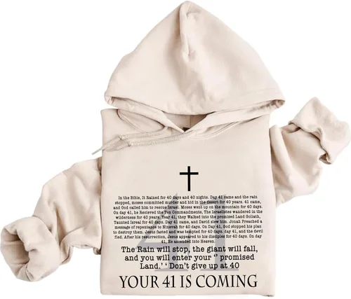 Vista 10 de Your 41 is Coming - Sudadera con capucha y versículo bíblico cristiano de Jesús