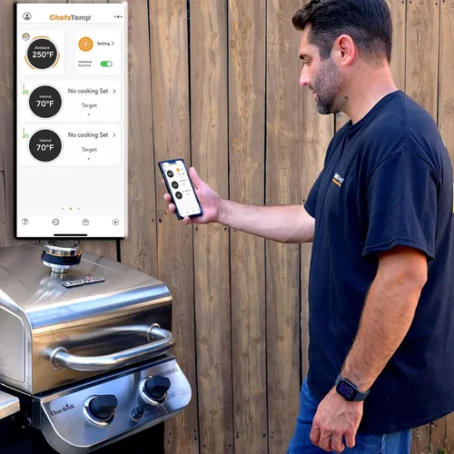 Vista 4 de ProTemp S1 Termómetro inteligente patentado para parrillas con Hub, Wi-Fi y Bluetooth para Weber, Big Green Egg, parrillas para ahumar, offset