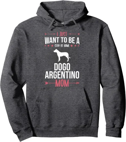 Vista 4 de I Just Want To Be Stay At Home Dogo Argentino Dog Mom Pullover Hoodie