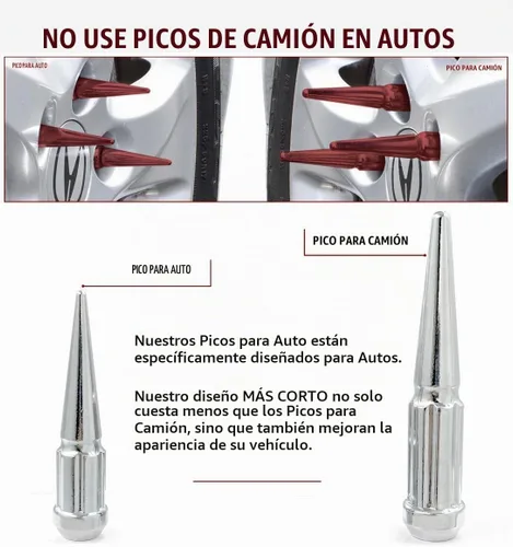 Vista 2 de Piezas de accesorios de rueda, 20 piezas de 1/2 "-20 roscas estriadas de 3.35 pulgadas de largo, tuercas hexagonales negras para Ford Mustang Jeep