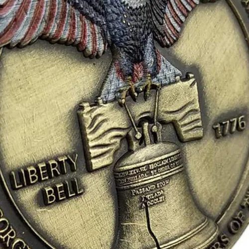 Vista 7 de Glamtune Moneda militar Don't Tread on Me Moneda de desafío Campana de la Libertad de EE.UU