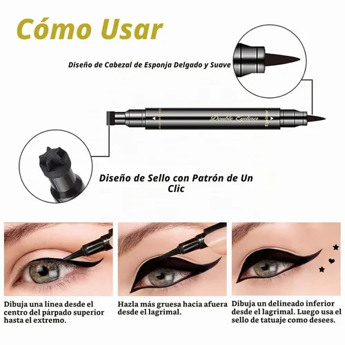 Vista 9 de LOKFAR Juego de 6 delineadores de ojos líquidos de doble cara, delineadores de ojos para mujer, impermeables, delineadores de ojos negros