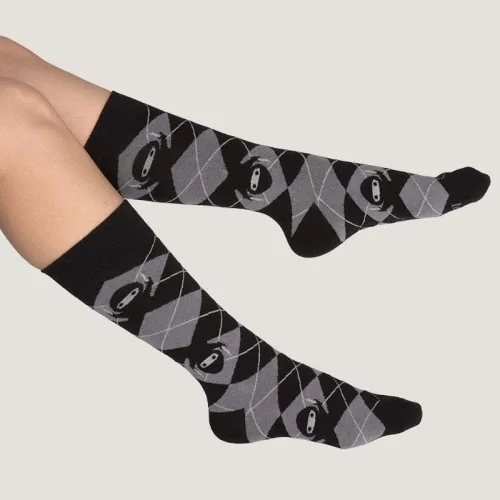 Vista 4 de TeeTurtle - Calcetines de talla única - Business Ninja - Negro y Gris, Negro