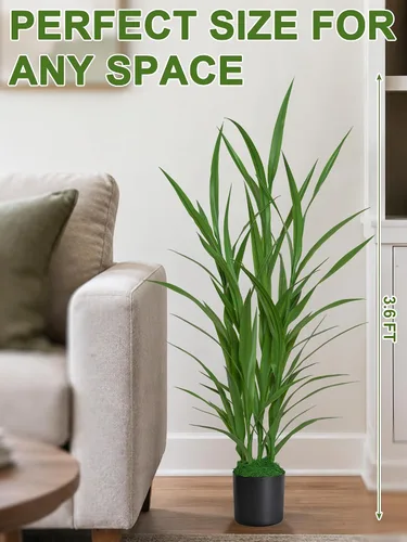 Vista 2 de Plantas artificiales para interiores de 3.6 pies de alto, plantas de piso