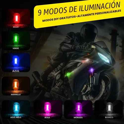Vista 5 de 8 luces estroboscópicas LED inalámbricas con control remoto, luces estroboscópicas LED RGB para aeronaves de alto brillo, 8 colores, impermeable