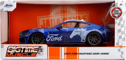 Vista 8 de Jada Toys Bigtime Muscle 1:24 2024 Ford Mustang GT Dark Horse - Coche fundido a presión, juguetes para niños y adultos