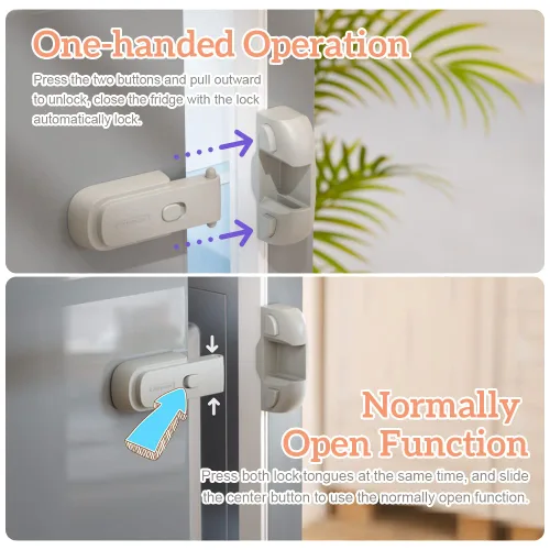 Vista 2 de Mom's Choice Gold Awards Ganador – EUDEMON 1 paquete de cerradura de puerta actualizada para refrigerador/nevera/congelador a prueba de niños