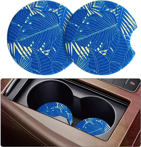 Vista 12 de Posavasos absorbentes para automóvil para bebidas, paquete de 2 bonitos portavasos para mujeres con agarre en la punta de los dedos, accesorios