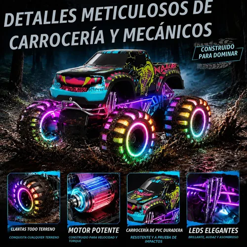 Vista 5 de Camión monstruo de juguete a control remoto, camiones monstruo RC
