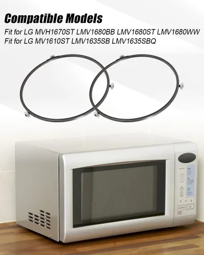 Vista 5 de Anillo de soporte giratorio de microondas para LG MVH1670ST LMV1680BB Horno de microondas electrónico Bandeja giratoria de vidrio, reemplaza