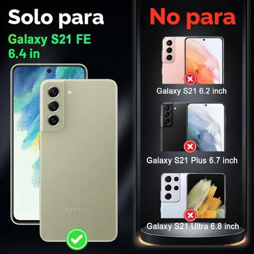 Vista 2 de Miqala Funda para Galaxy S21 FE 5G, brilla en la oscuridad, tres capas, resistente, protección a prueba de golpes, parachoques de plástico Azul