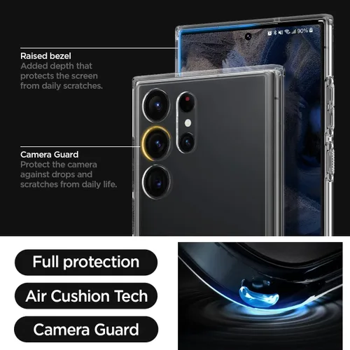 Vista 11 de Spigen Funda Ultra Hybrid S diseñada para Galaxy S23 Ultra (2023) [protección de grado militar] - Transparente