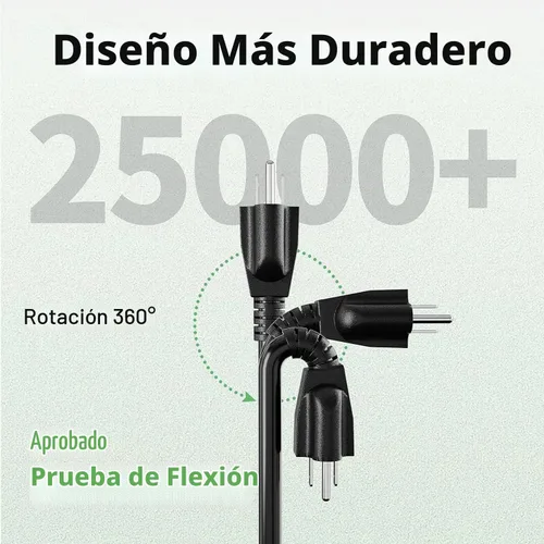 Vista 2 de POWGRN - Cable de extensión para exteriores de 100 pies, calibre 16, cable de alimentación negro de 3 clavijas