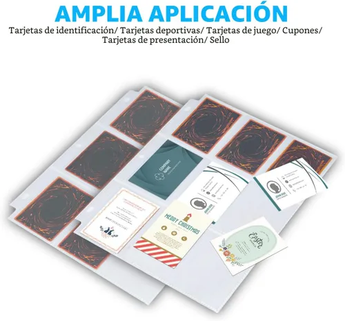 Vista 5 de Protector de páginas de 9 bolsillos – 648 bolsillos premium de doble cara fundas para tarjetas de intercambio de páginas para carpeta de 3 anillas
