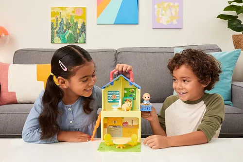 Vista 14 de Deluxe Pop n' Play House de CoComelon - Casita plegable con JJ, el papá de JJ, Bingo el cachorro y accesorios para la casita - Juguetes para niños