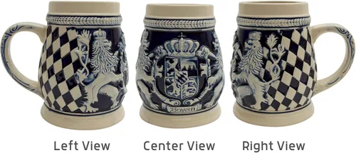 Vista 5 de 0,65 litros OktoberfestHaus Regalos alemanes para hombre pintados a mano Stein Bayern Escudo de armas Jarras de Cerveza y Jarra Stein