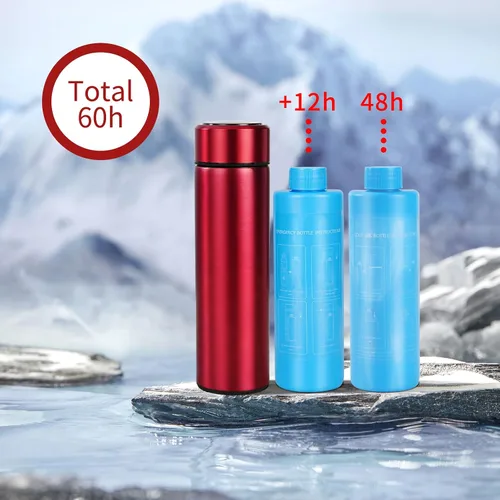 Vista 5 de Bogush Grandes bolígrafos de insulina de 60H para 6-8 bolígrafos, estuche de viaje, pantalla de temperatura, enfriador de medicamentos para viajes
