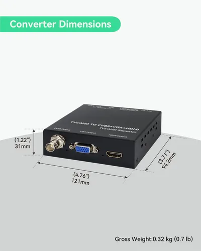 Vista 8 de LINOVISION Cámara de seguridad HDMI HD1080P con salida HDMI o VGA, muestra video HD directamente en TV o monitor HDMI sin demora, bucle HDTVI
