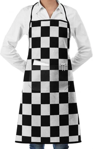 Vista 31 de Delantal de cocina para hombres y mujeres, ajustable con bolsillos, delantal de chef