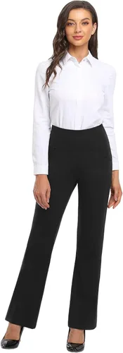 Vista 6 de FIRST WAY - Pantalones capri de yoga para mujer de corte para bota 3 bolsillos estampado floral