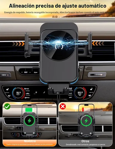 Vista 5 de Cargador inalámbrico del coche, cargador del sostenedor del teléfono