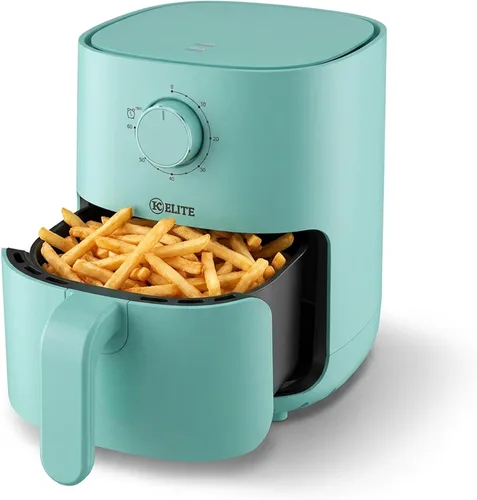 Vista 9 de Kitchen Elite Freidora de aire mecánica con temporizador de perilla manual Rosa