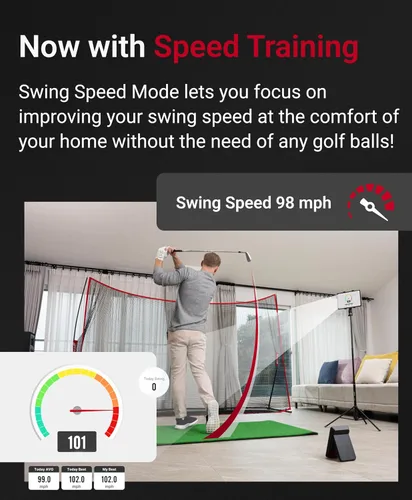 Vista 7 de SC4 PRO Golf Launch Monitor & 3D Driving Range Simulator Indoor and Outdoor Use Portable Golf Swing Analyzer Home Tracker with Built-in Screen