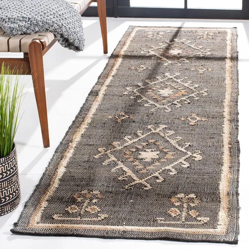 Vista 11 de SAFAVIEH Kilim Collection - Alfombra decorativa de 2 x 3 pies, color negro y marfil, yute de tejido plano hecho a mano, ideal para zonas de alto