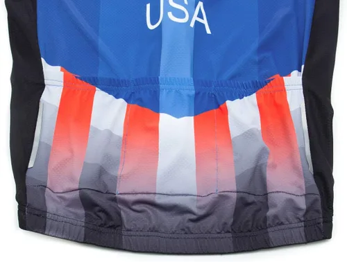 Vista 6 de Lo.gas Camiseta de ciclismo de EE. UU. para hombre, manga corta, para ciclismo, con bandera estadounidense, ropa de bicicleta de carretera