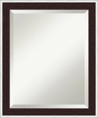 Vista 38 de Amanti Art Espejo de baño marrón para sobre lavabo, espejo rectangular de 24x20 Caleb Brown para tocador, marco rústico pequeño de estilo campestre