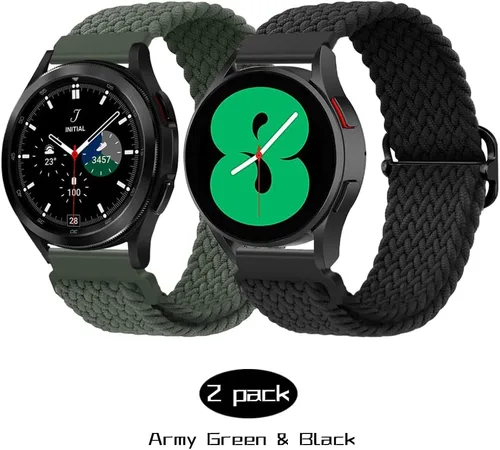 Vista 2 de Qimela Paquete de 2 correas deportivas compatibles con Samsung Galaxy Watch 7 6 5 4 1.575 in 1.732 in, Galaxy Watch 6 4 Classic Band 1.654 in 1.811