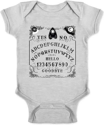 Vista 9 de Pop Threads Gothic Spirit Board Planchette Horror T-Shirt Baby Bodysuit Infantil Negro