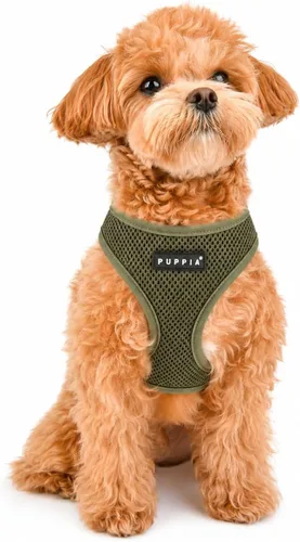 Vista 3 de Puppia Arnés suave para perro, sin estrangulamiento, sobre la cabeza, malla transpirable de triple capa, cinturón ajustable en el pecho y hebilla