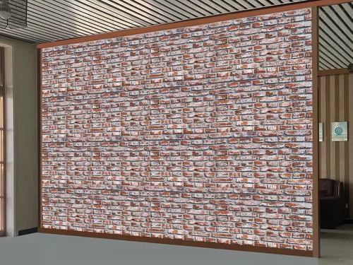 Vista 3 de Paneles laterales rojos de ladrillo sintético, panel de pared 3D con textura de ladrillo orientado sólido para sala de estar, cocina, baño, balcón