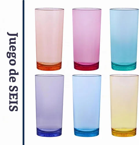 Vista 8 de Vasos de plástico reutilizables US Acrylic Classic (juego de 6) de 24 onzas, tazas de té helado de colores surtidos Vasos sin BPA, fabricados