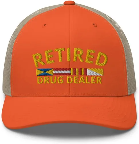 Vista 2 de RIVEMUG Gorra de camionero de primera calidad para traficante de drogas jubilado, gorra ajustable de pico curvado, broma divertida de regalo