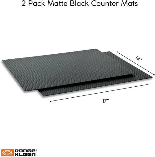 Vista 4 de Alfombrilla protectora negra para mostrador/mesa, 14 x 17 pulgadas, paquete de 2 Range Kleen